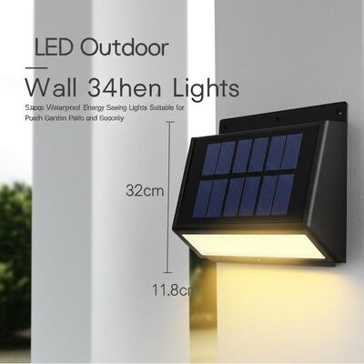 Un buon prezzo. Lampade a LED per pareti esterne solari 11,8 3,4 32 cm Lampade idroproteggenti per risparmio energetico Adatte per il patio e la sicurezza del giardino del portico in linea