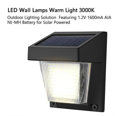 Un buon prezzo. LED Solar Wall Lamps Warm Light 3000K Outdoor Lighting Solution Featuring 1.2V 1600mA AA NI-MH Battery for Solar Powered in linea