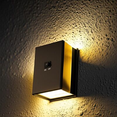 Un buon prezzo. Motion Sensor Solar Wall Sconces Featuring Toggle Switch ON OFF Energy Lighting Fixtures for Outdoor Wall Installation in linea