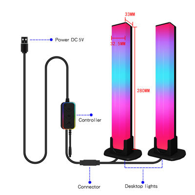 Buon prezzo Bluetooth Atmosphere Lampada da scrivania LED 280*33*32.5mm Materiale ABS+ PC in linea